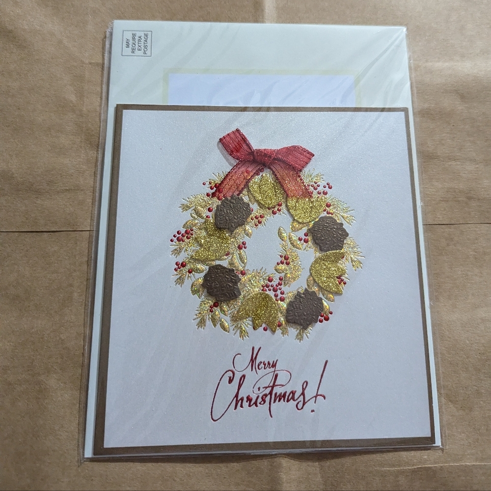 Handcrafted 3D Christmas card, New in cellophane. BY Burgoyne.
